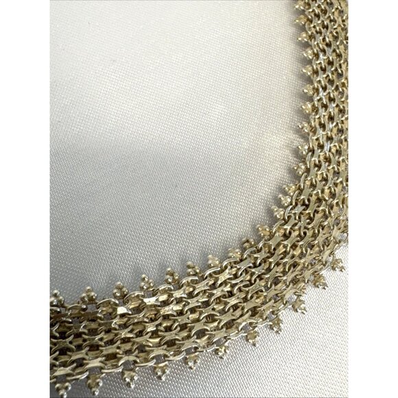 Vintage Etruscan Revival Cannetille Filigree Gold Tone Choker Necklace - Picture 7 of 7